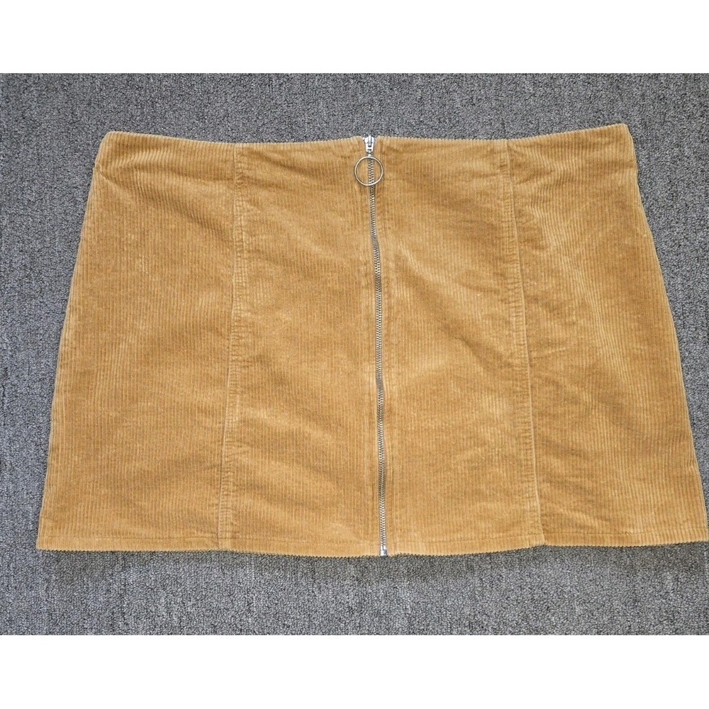 Forever 21 Skirt Plus Size 3X Corduroy Rust Brown Zip Front Cotton Y2k